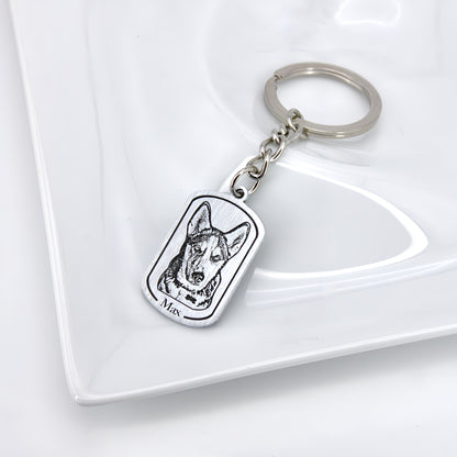 Tag Pet Engraved Keychain