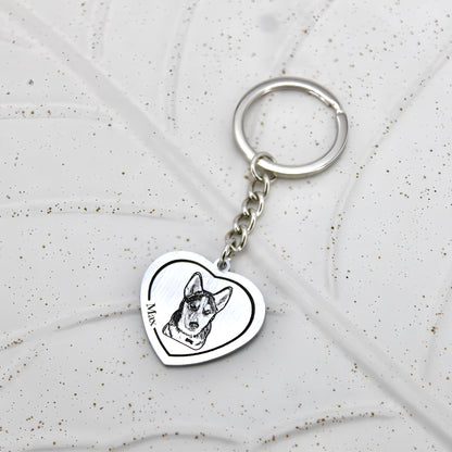 Tag Pet Engraved Keychain