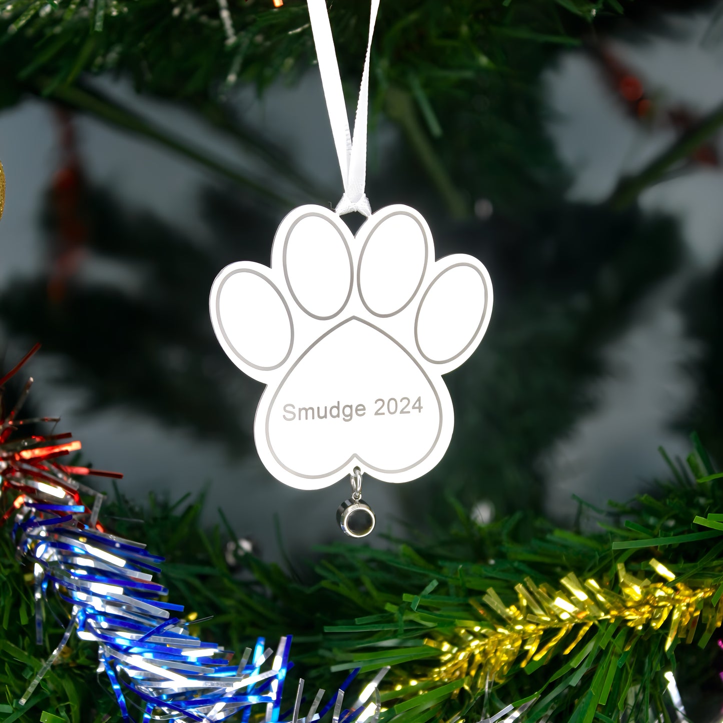 paw projection christmas ornament