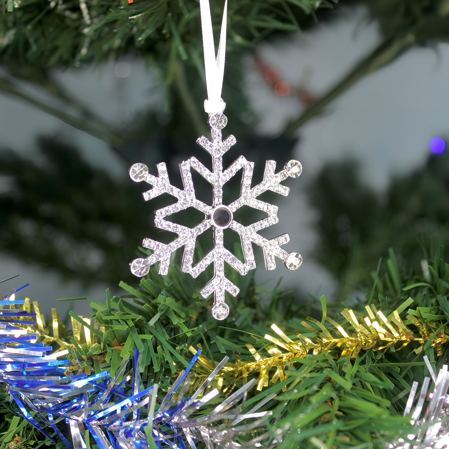 snowflake projection christmas ornament