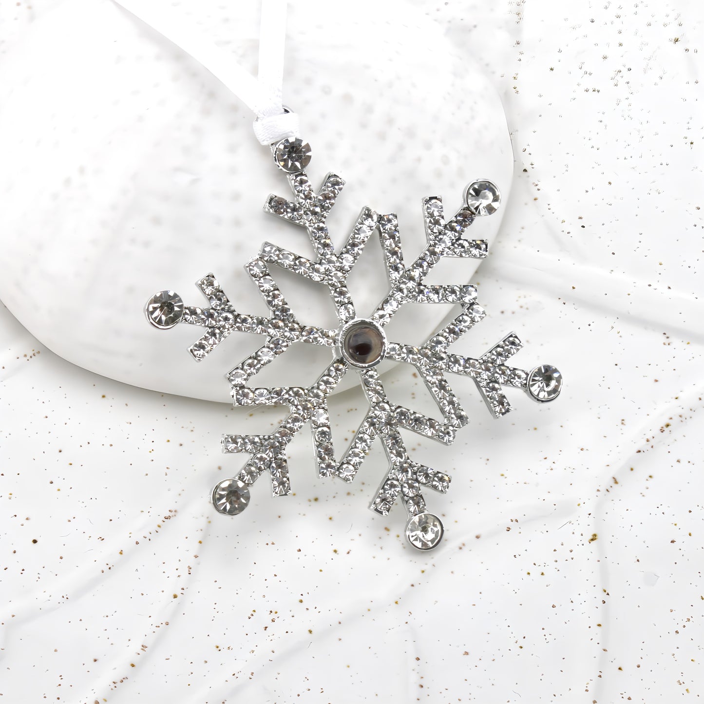 snowflake projection christmas ornament