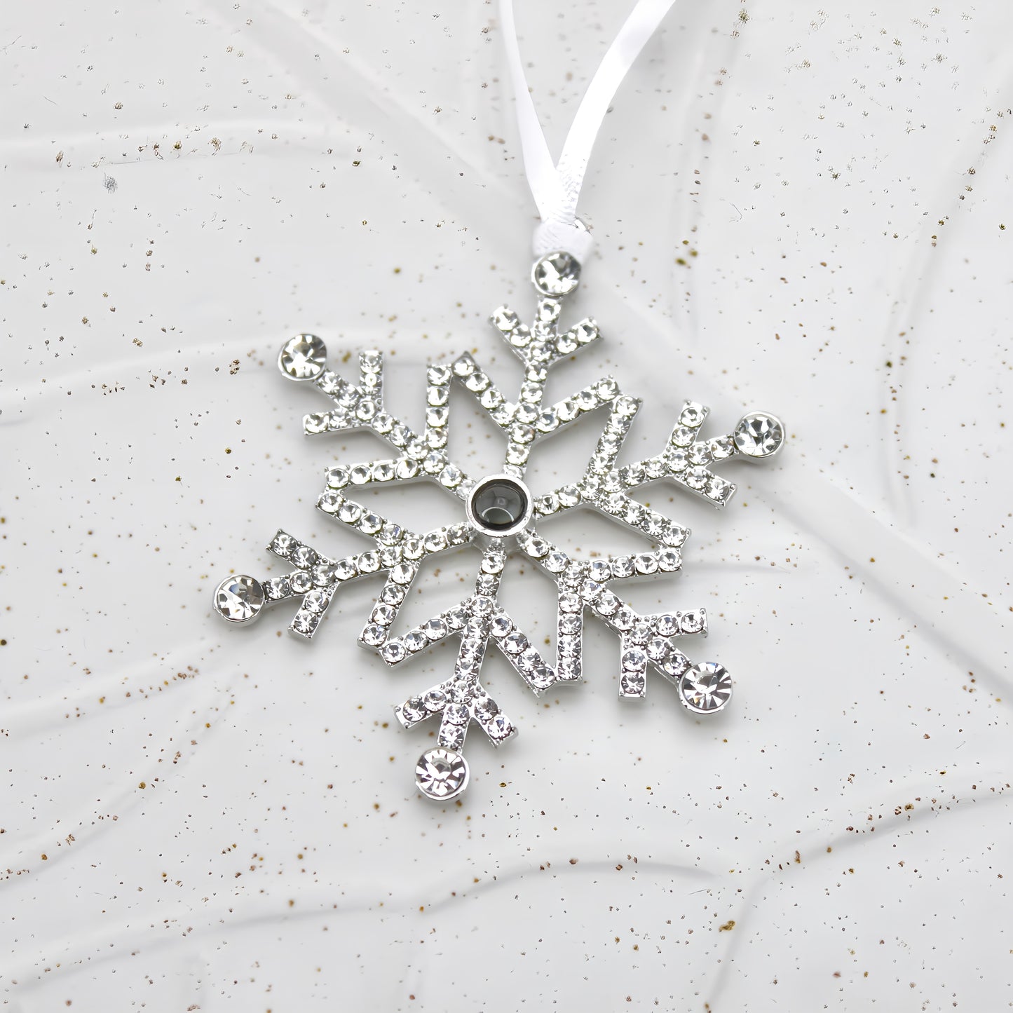 snowflake projection christmas ornament