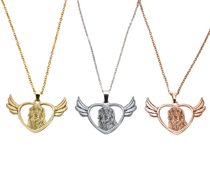 Angel Wings Pet Engraved Necklace