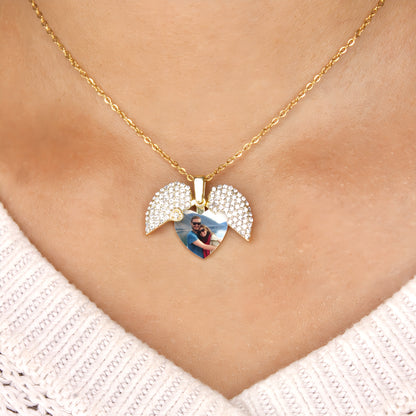 Diamond Heart Photo Necklace