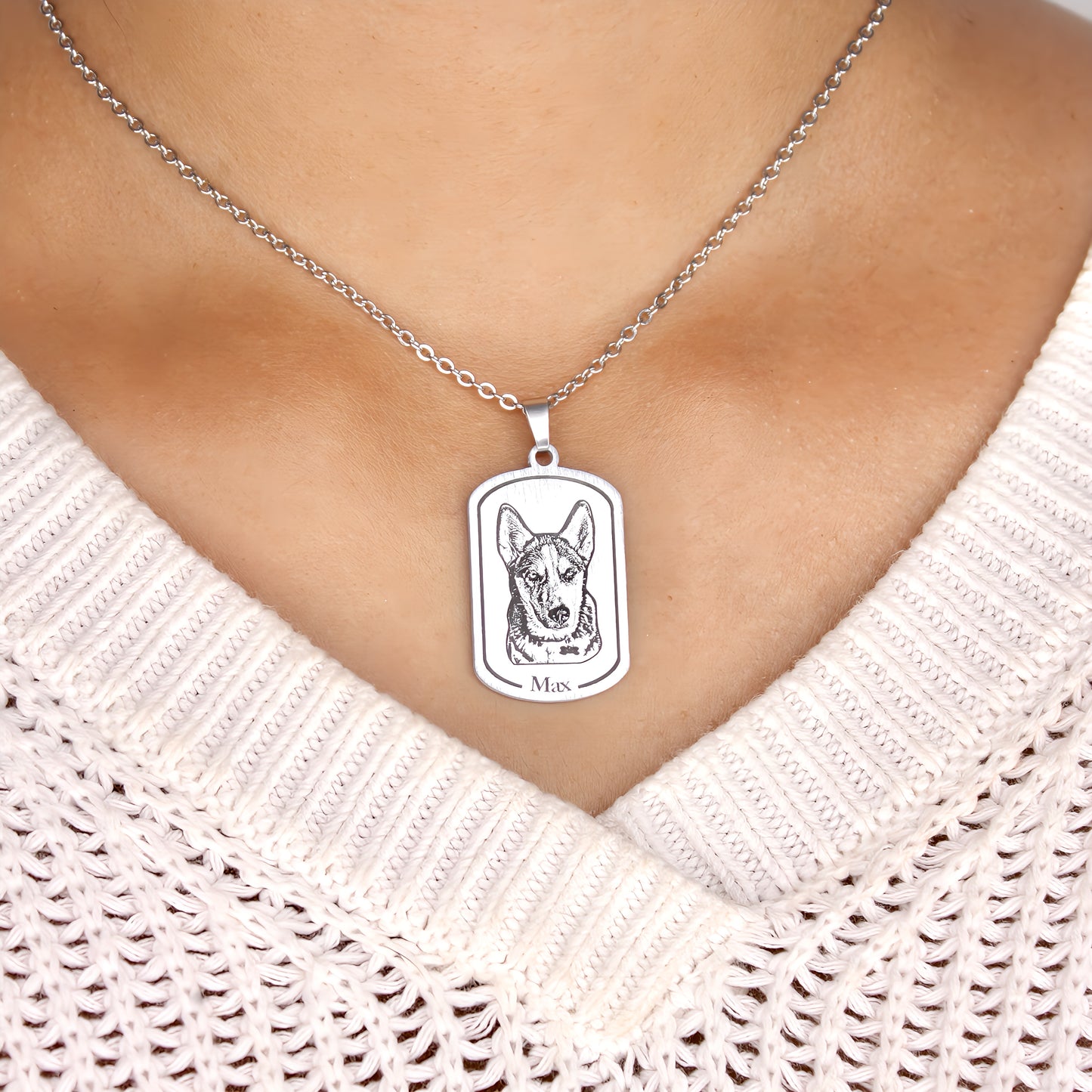 tag pet engraved necklace