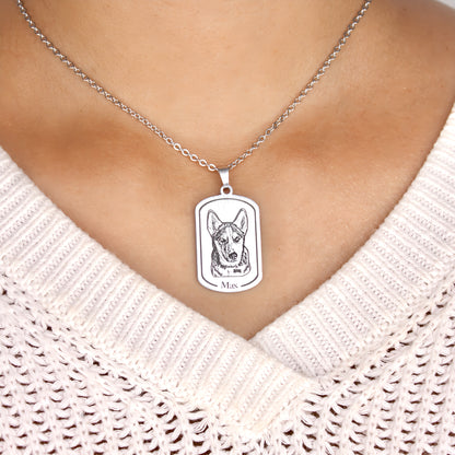 Tag Pet Engraved Necklace