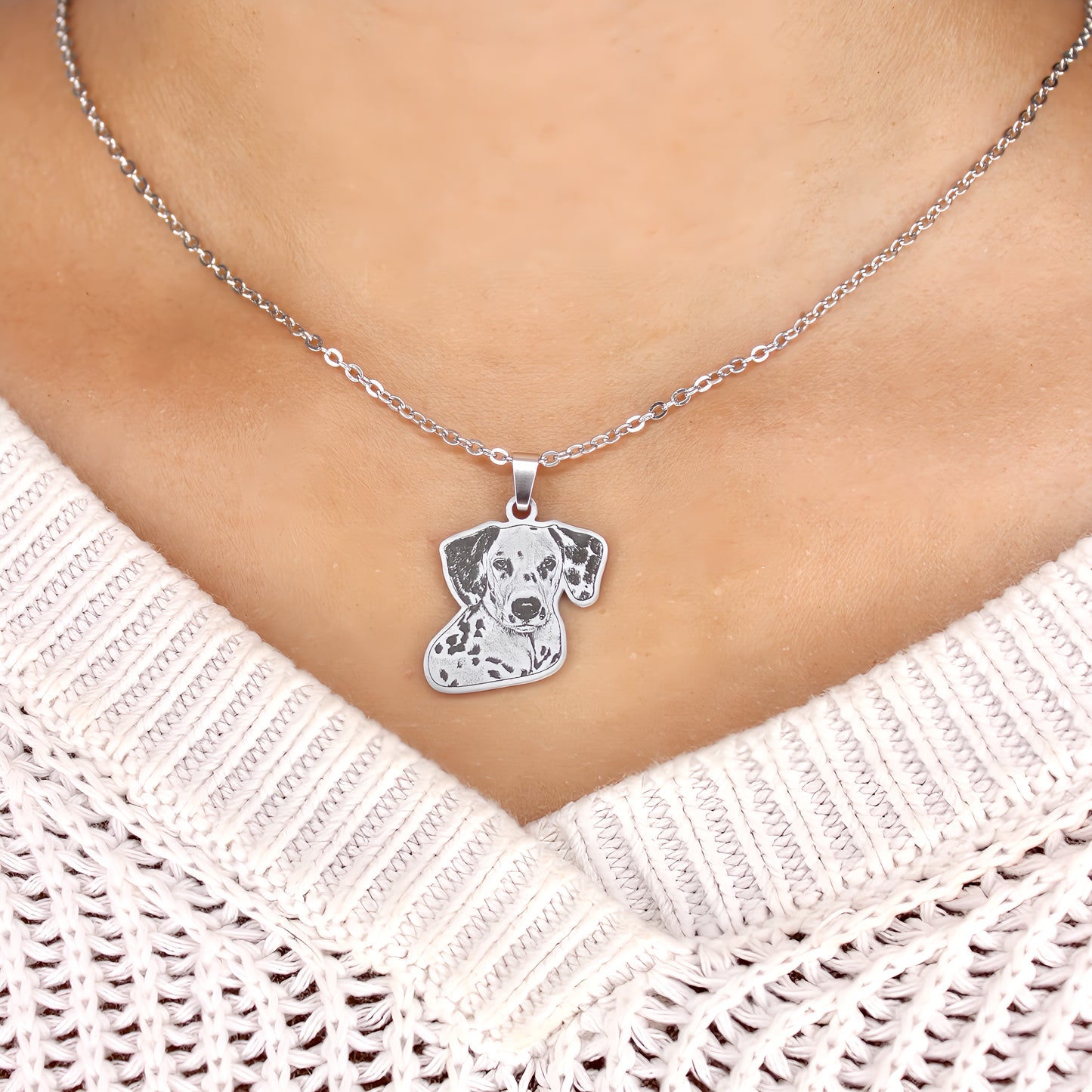 minimalist pet engraved necklace