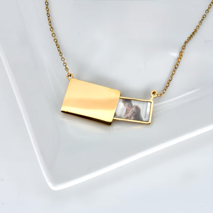 Slider Photo Locket Necklace