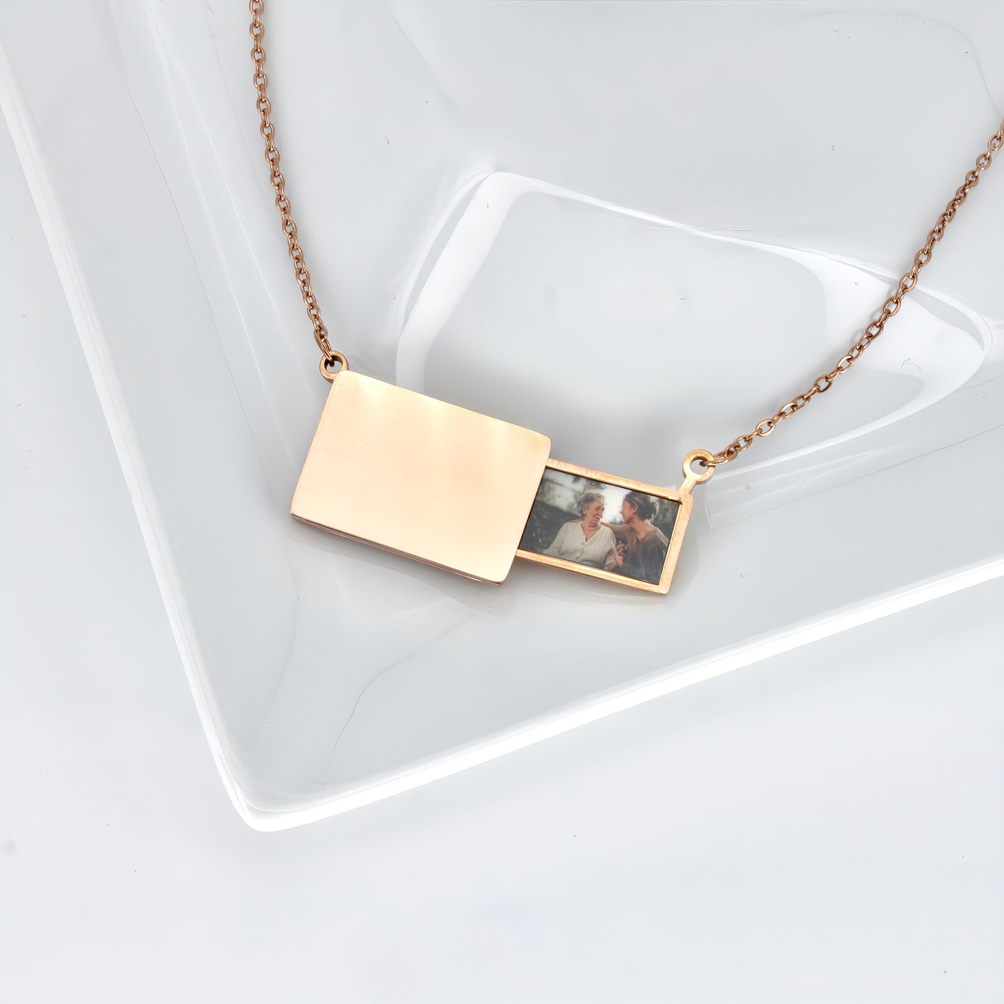slider photo locket necklace