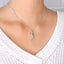 a woman wearing photo projection necklace