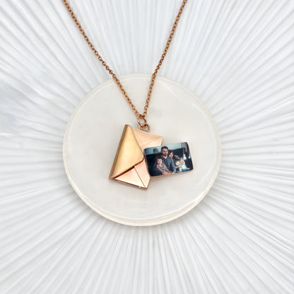 Letter Photo Locket Necklace