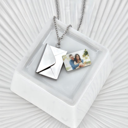 Letter Photo Locket Necklace