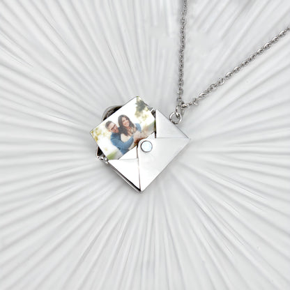 Letter Photo Locket Necklace