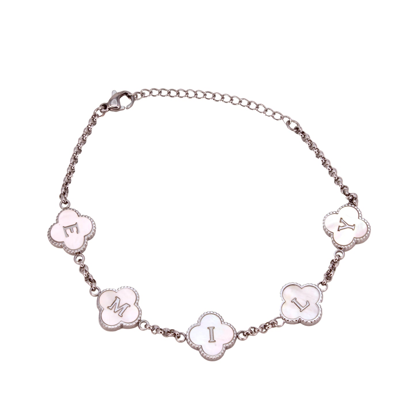 clover engraved bracelet