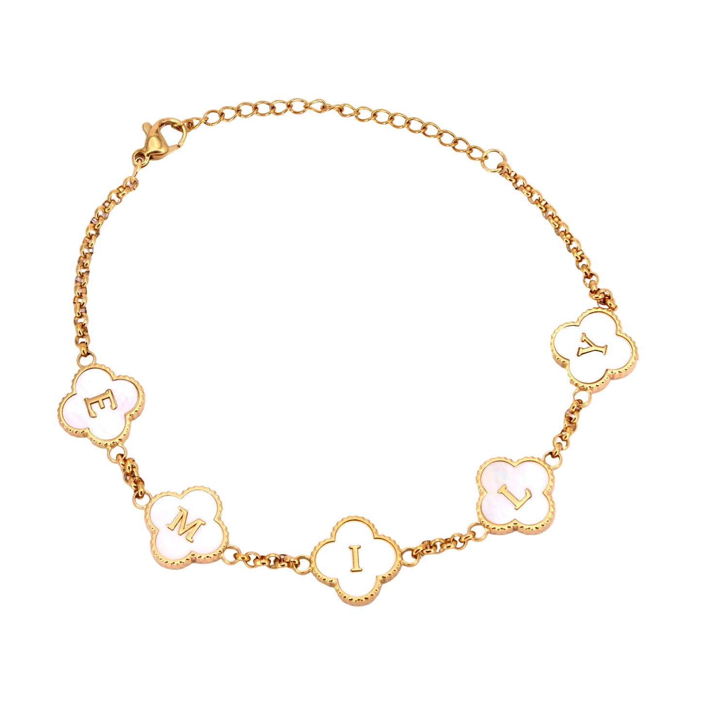 clover engraved bracelet