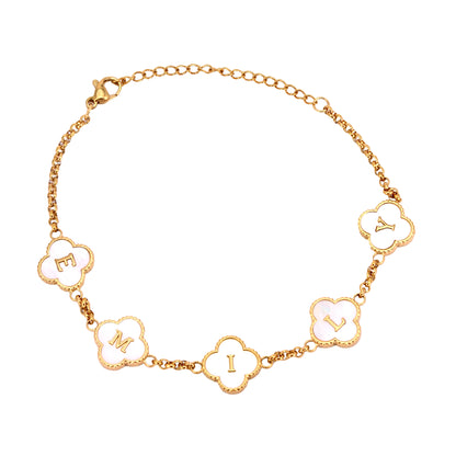 Clover Engraved Bracelet