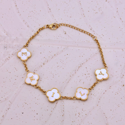 Clover Engraved Bracelet