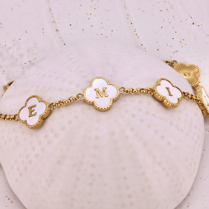 Clover Engraved Bracelet