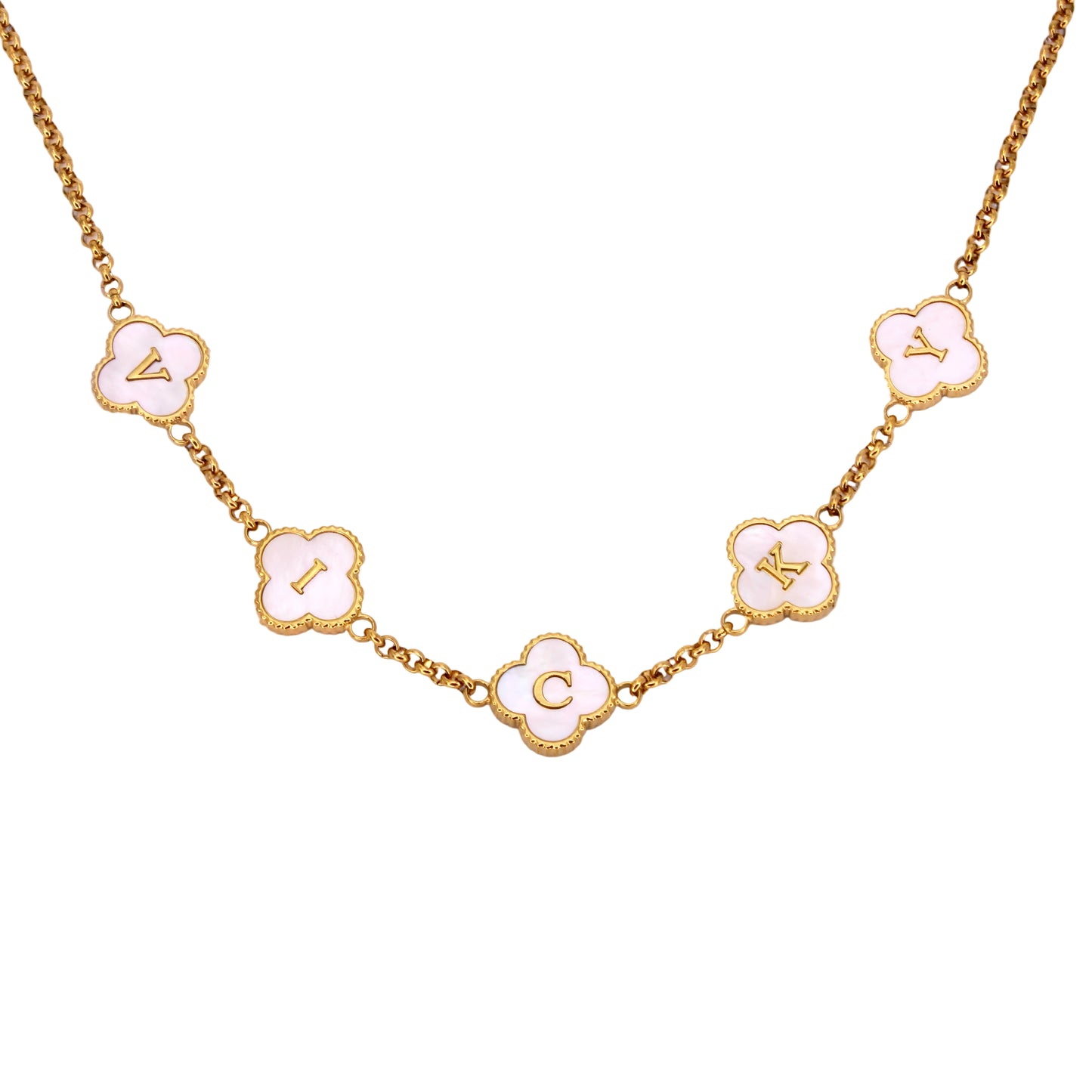 clover engraved necklace