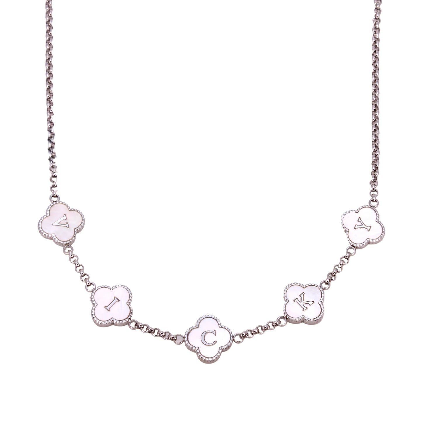 clover engraved necklace