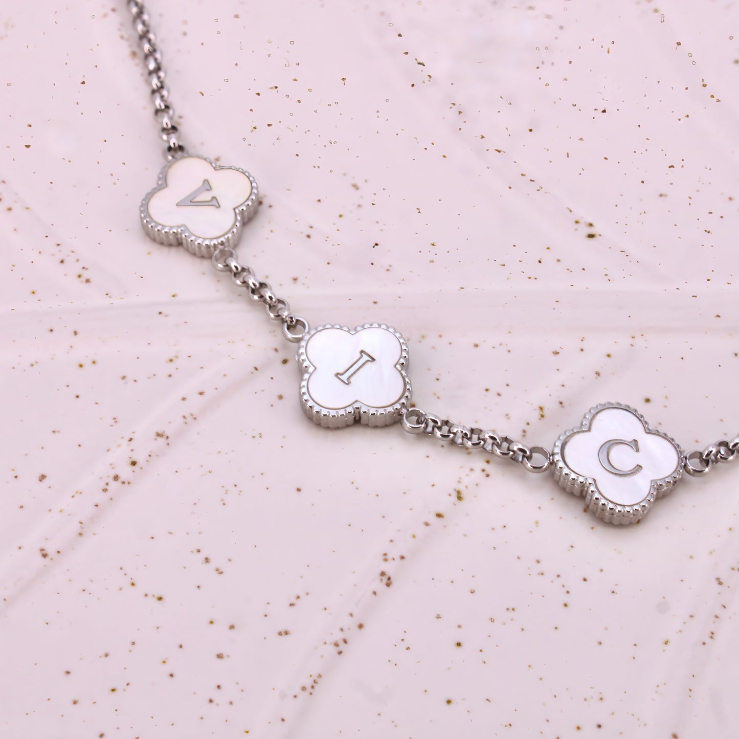 clover engraved necklace