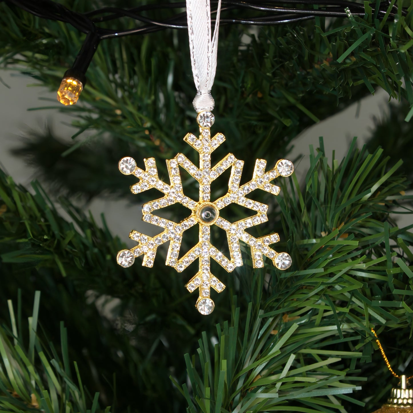 snowflake projection christmas ornament