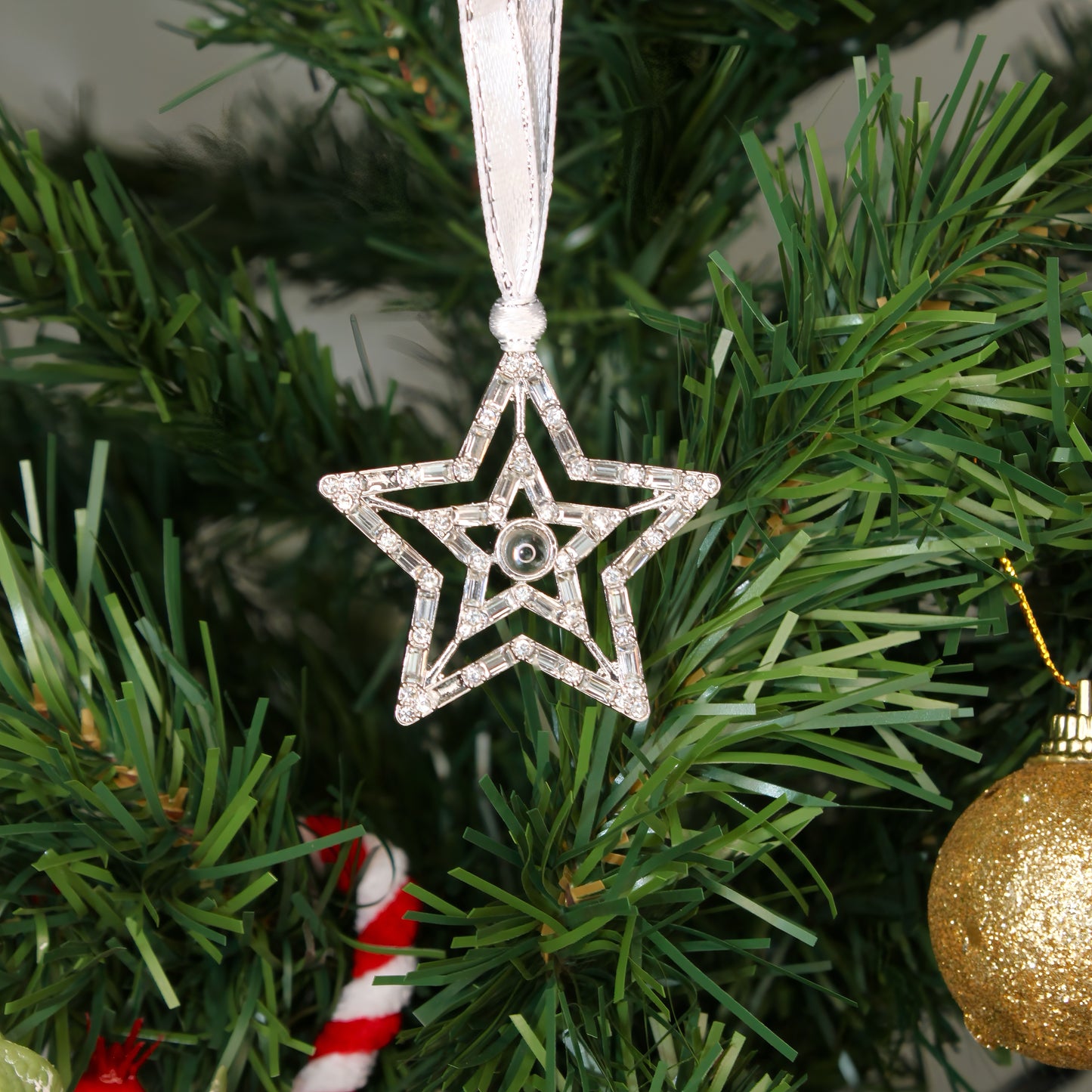 shiny star projection christmas ornament