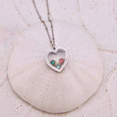 Floating Heart Birthstone Necklace