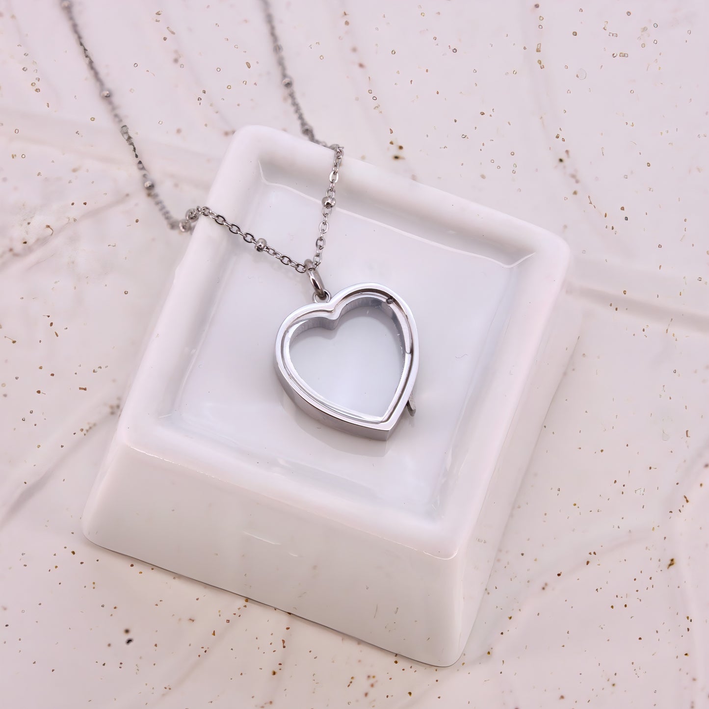 floating heart birthstone necklace