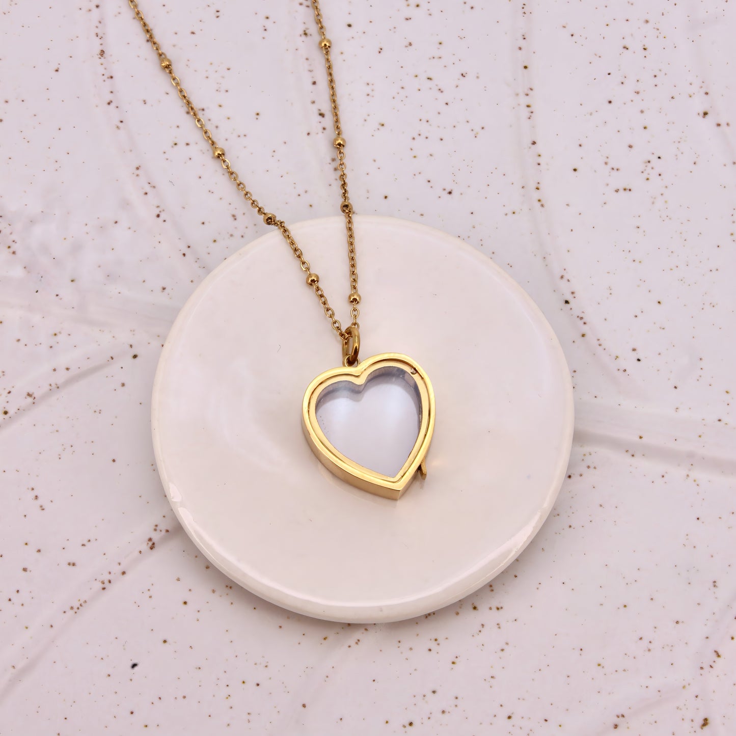 floating heart birthstone necklace