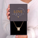 Collar con foto de corazón de diamantes