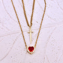 Heart & Sword Couple's Necklace