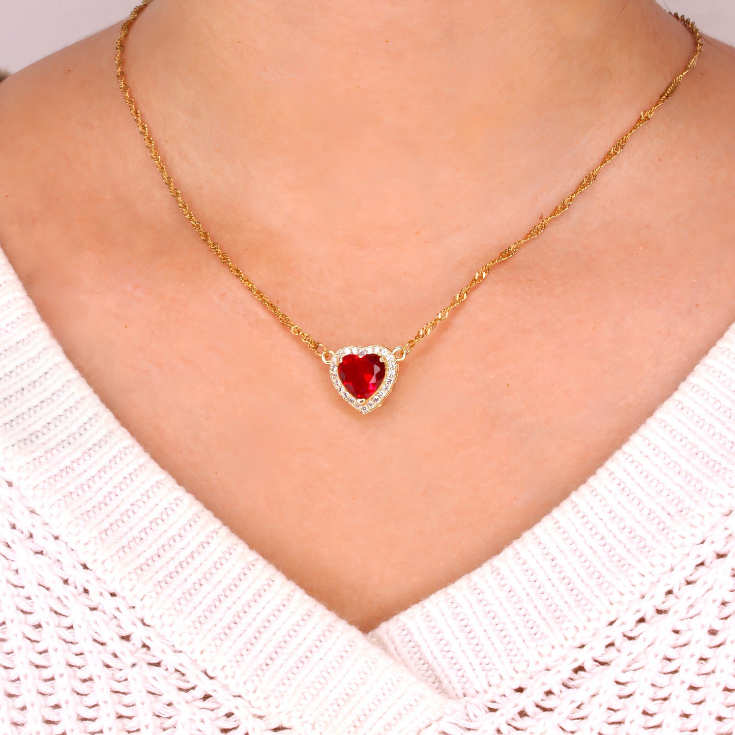 heart & sword couple's necklace