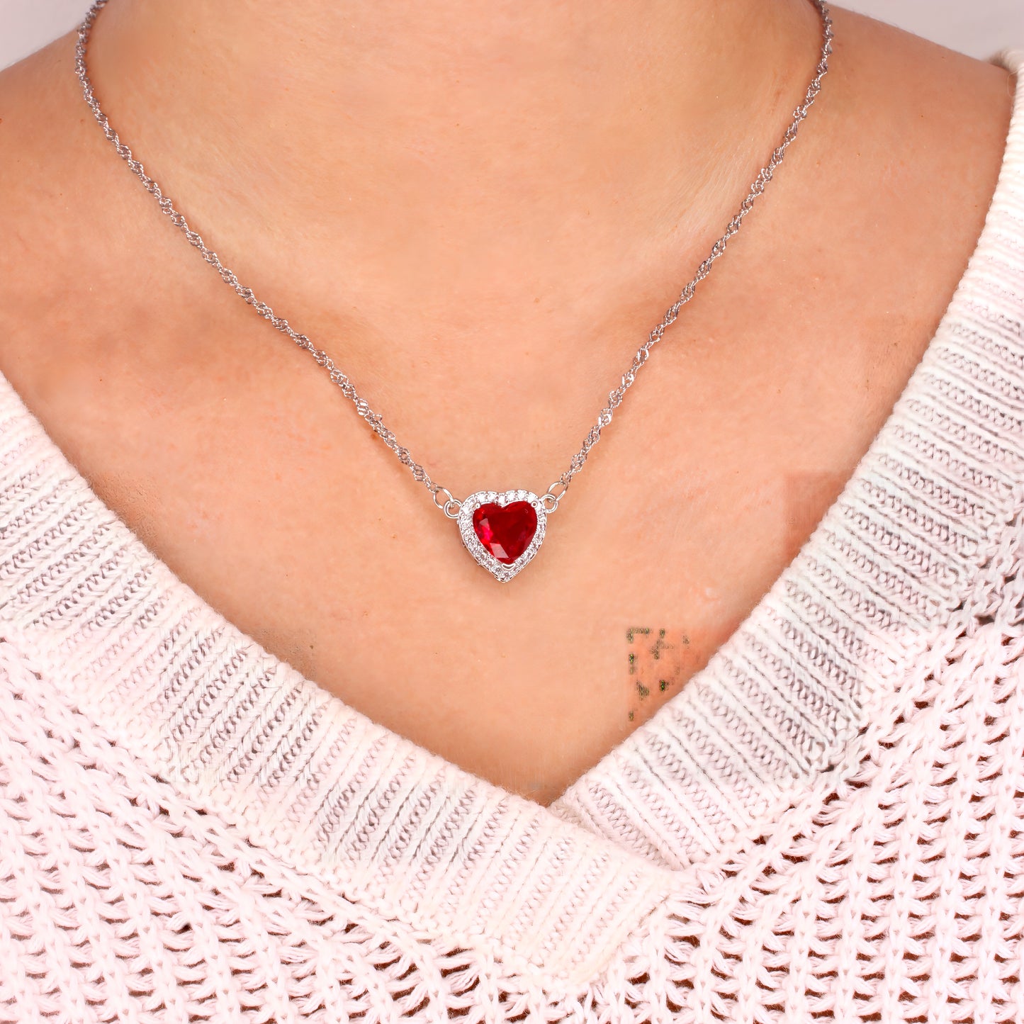 heart & sword couple's necklace