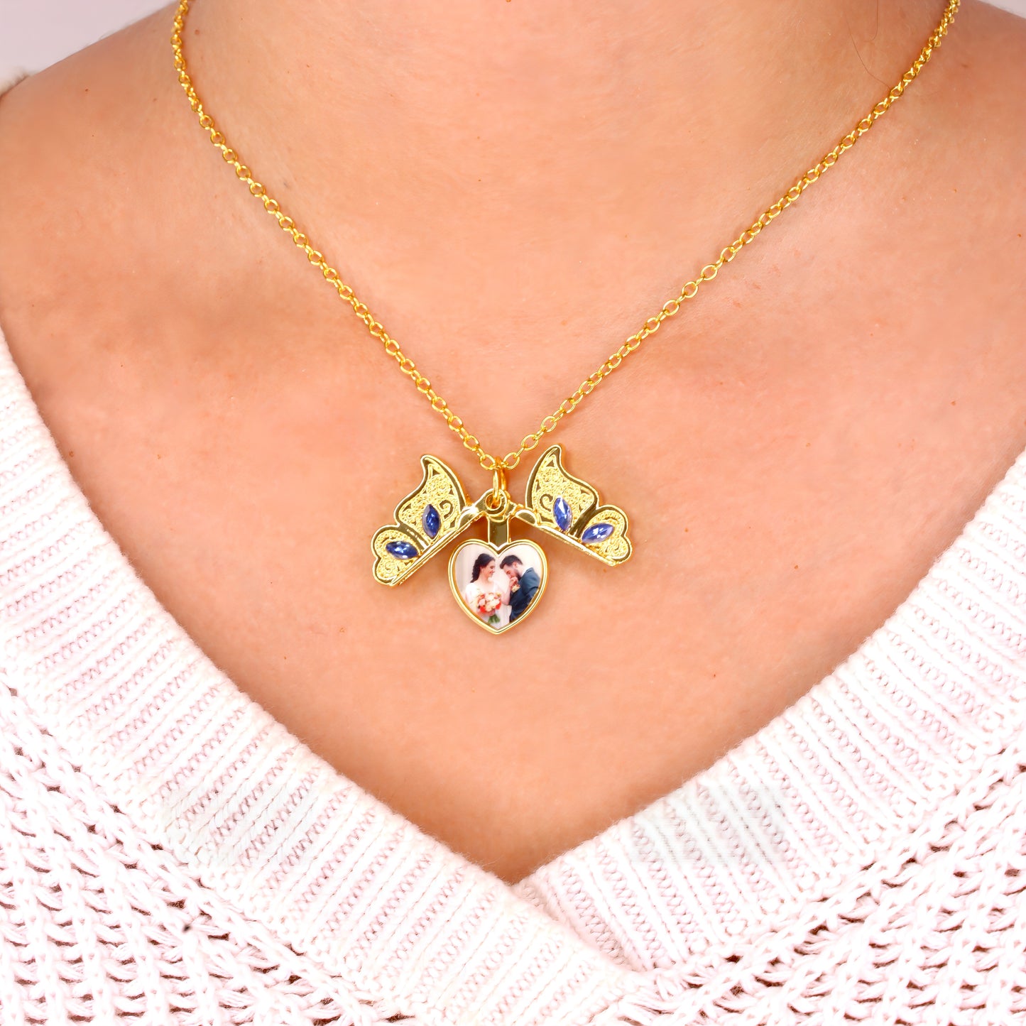 butterfly custom photo locket