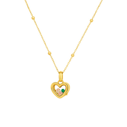 Floating Heart Birthstone Necklace