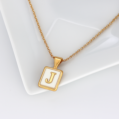 Mother of Pearl Initial Necklace
