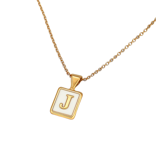 Mother of Pearl Initial Necklace