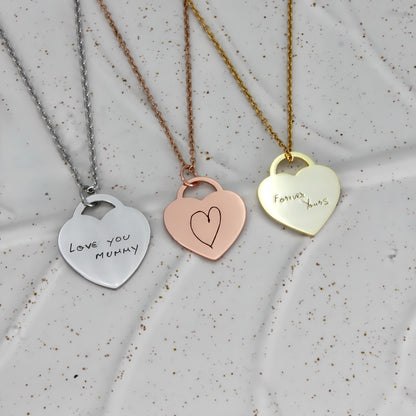 Handwriting Necklace Small Heart
