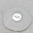 Handwriting Necklace Round Pendant