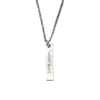 Handwriting Necklace Bar Pendant