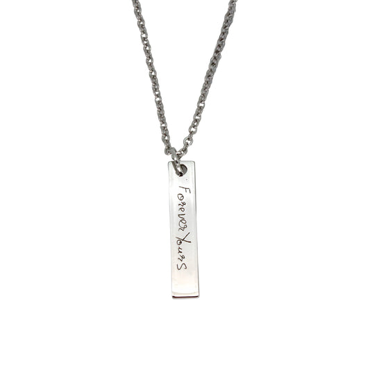 Handwriting Necklace Bar Pendant