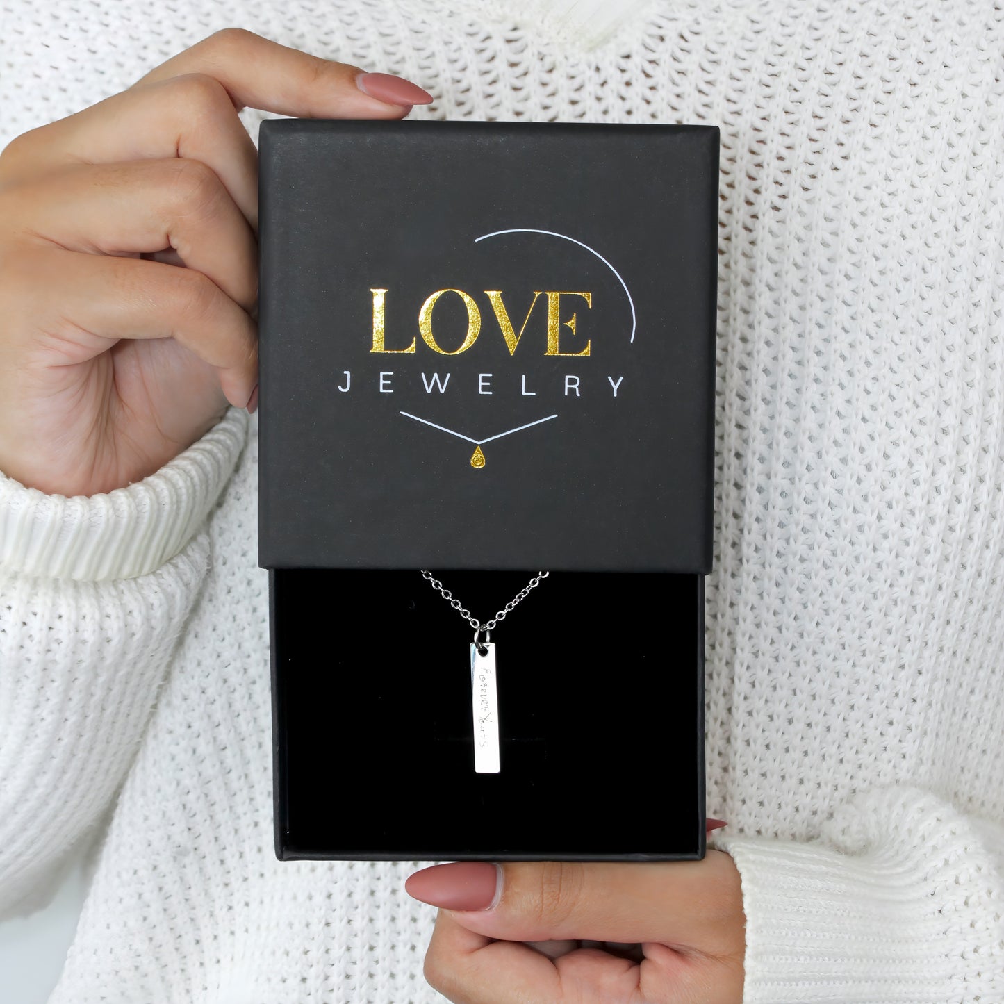 handwriting necklace bar pendant