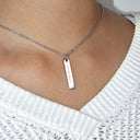 Handwriting Necklace Bar Pendant