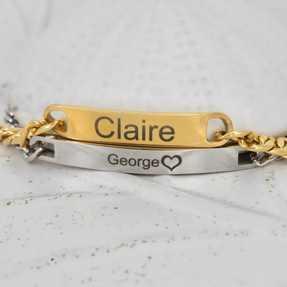 Couple Engraved Bracelets