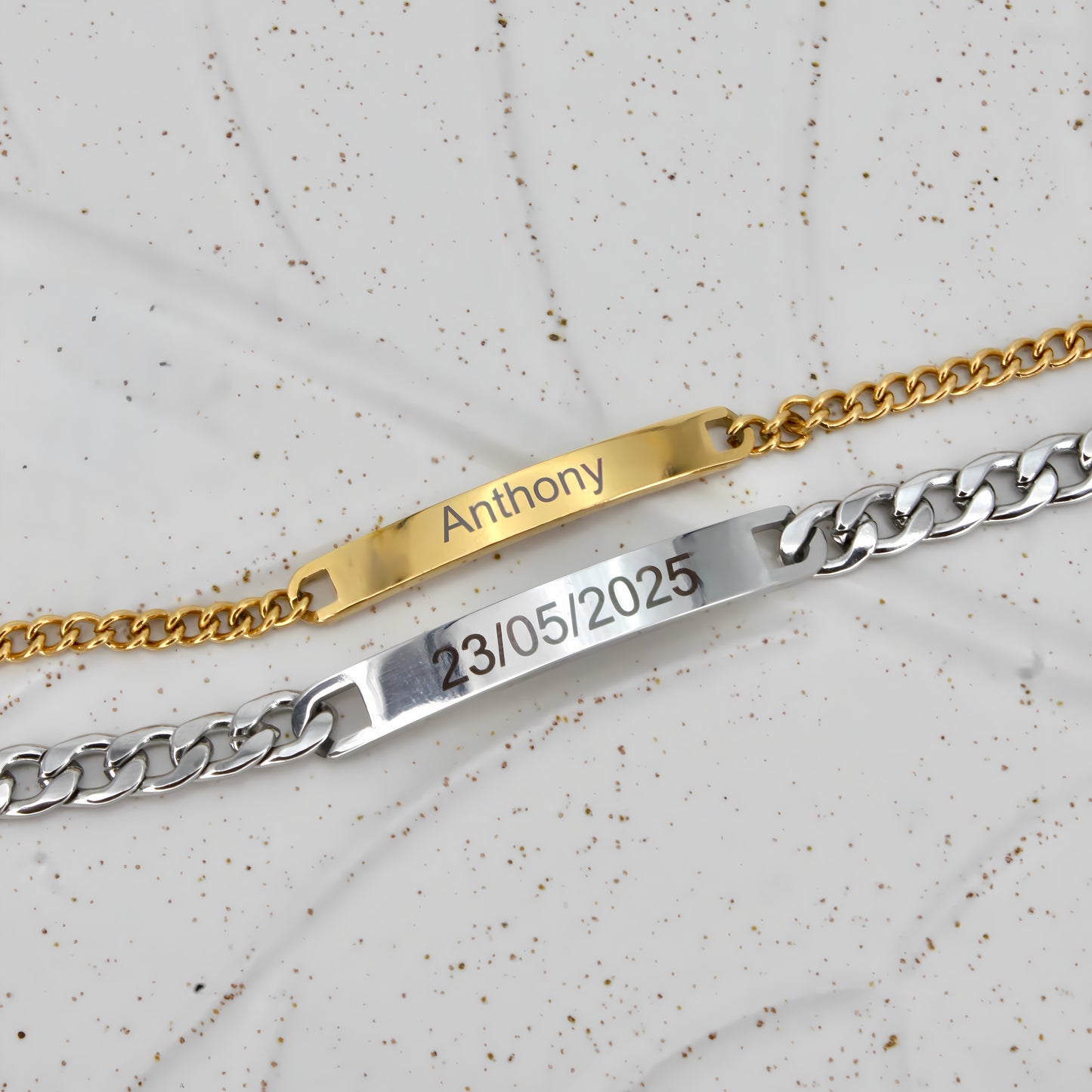 couple engraved bracelets