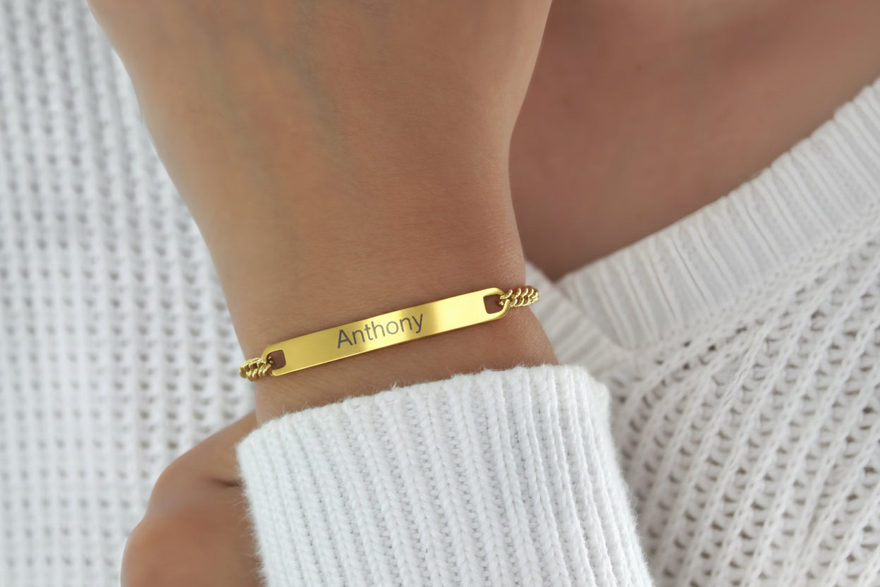 couple engraved bracelets