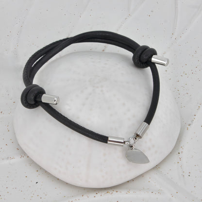 Initial Leather Couple Bracelets
