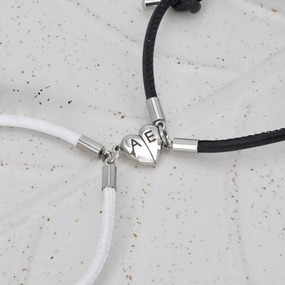 Initial Leather Couple Bracelets