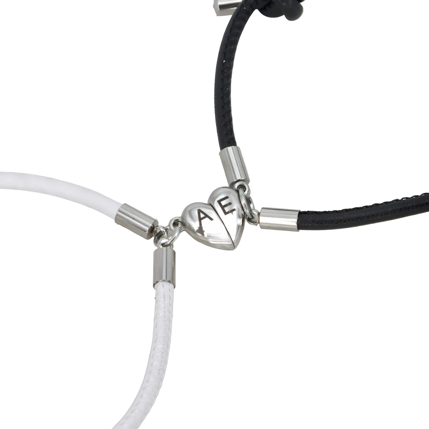 initial leather couple bracelets